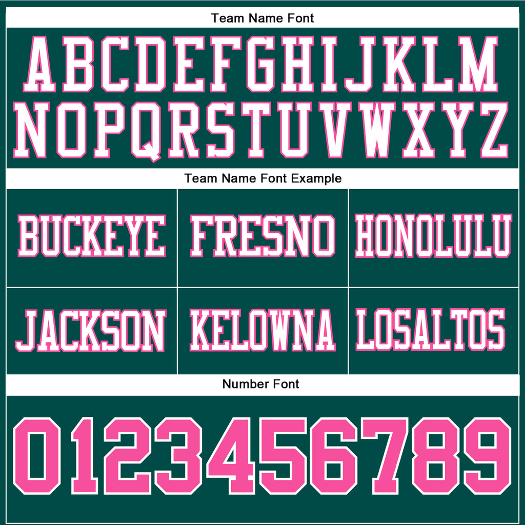 Custom Midnight Green Pink-White Authentic Football Jersey