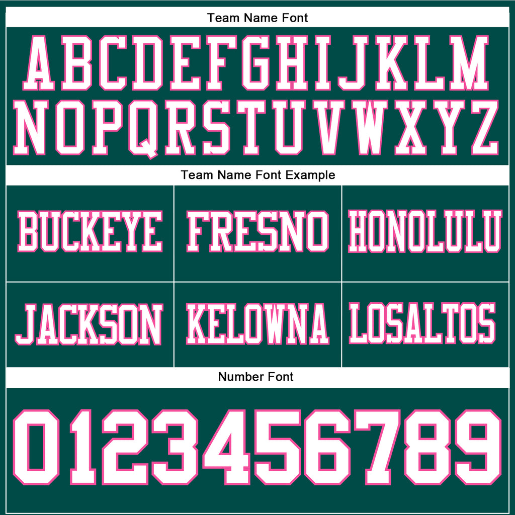 Custom Midnight Green White-Pink Authentic Football Jersey