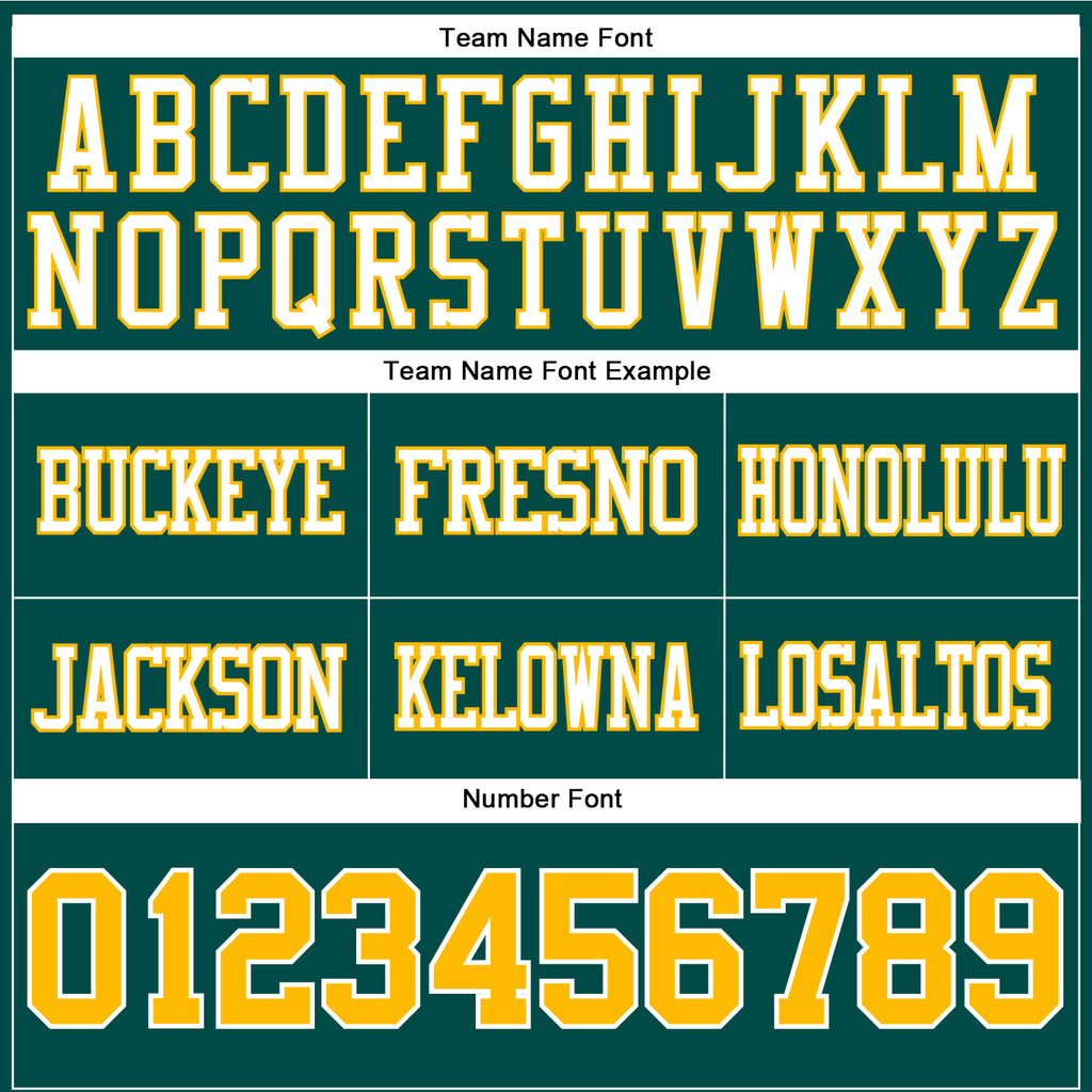 Custom Midnight Green Gold-White Authentic Football Jersey