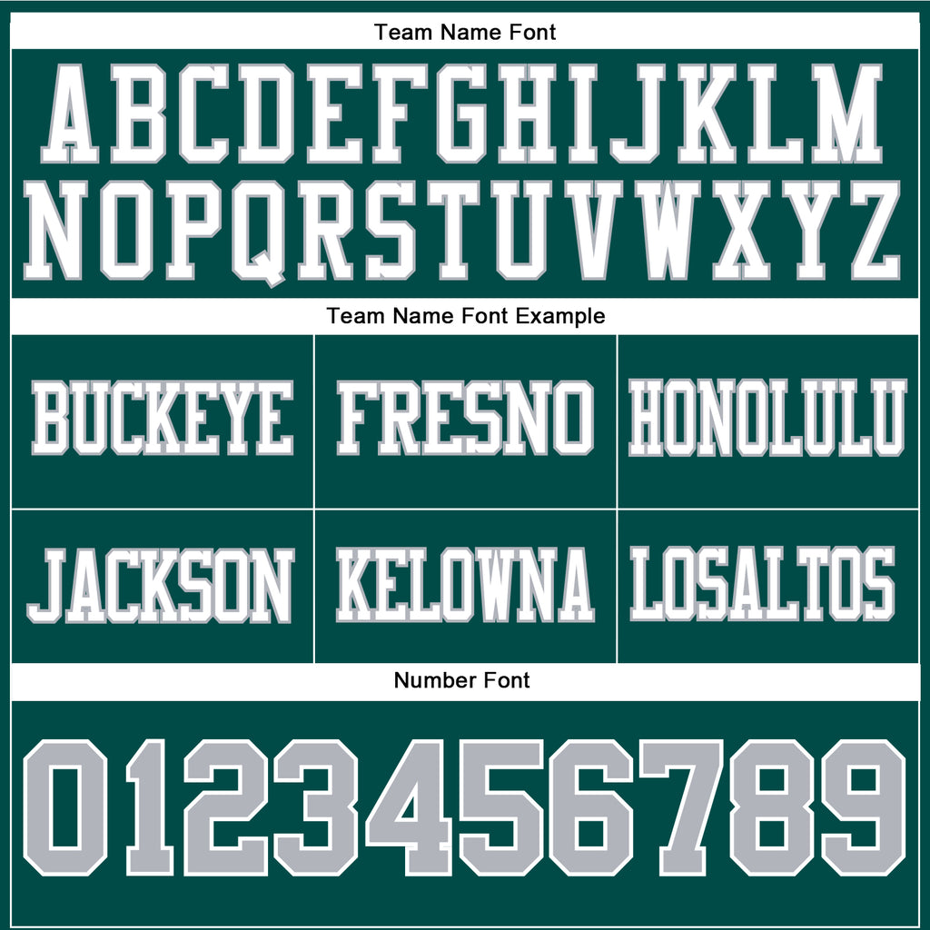 Custom Midnight Green Gray-White Authentic Football Jersey