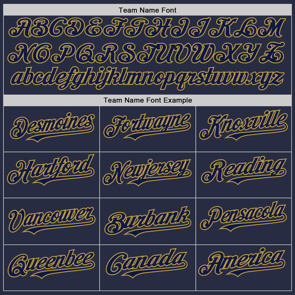 Custom Navy Old Gold Mesh Authentic Throwback Baseball Jersey