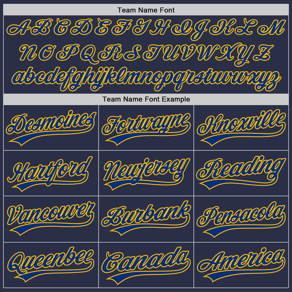 Custom Navy Royal-Gold Authentic Throwback Baseball Jersey