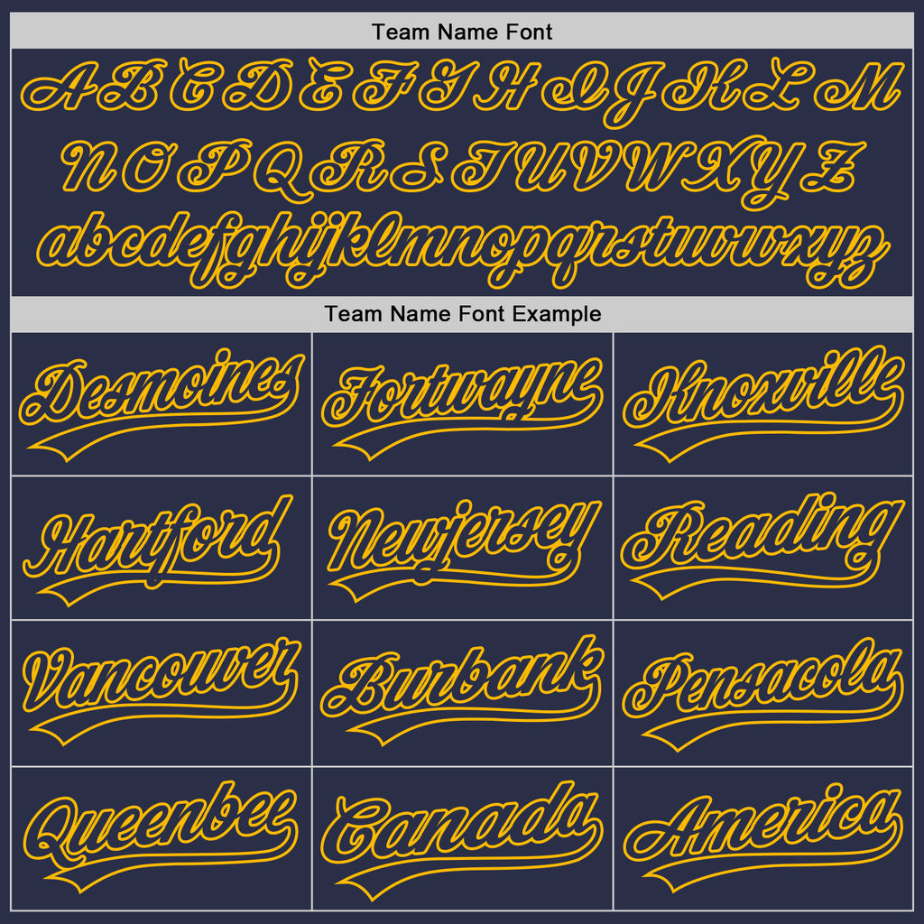 Custom Navy Gold Authentic Throwback Baseball Jersey