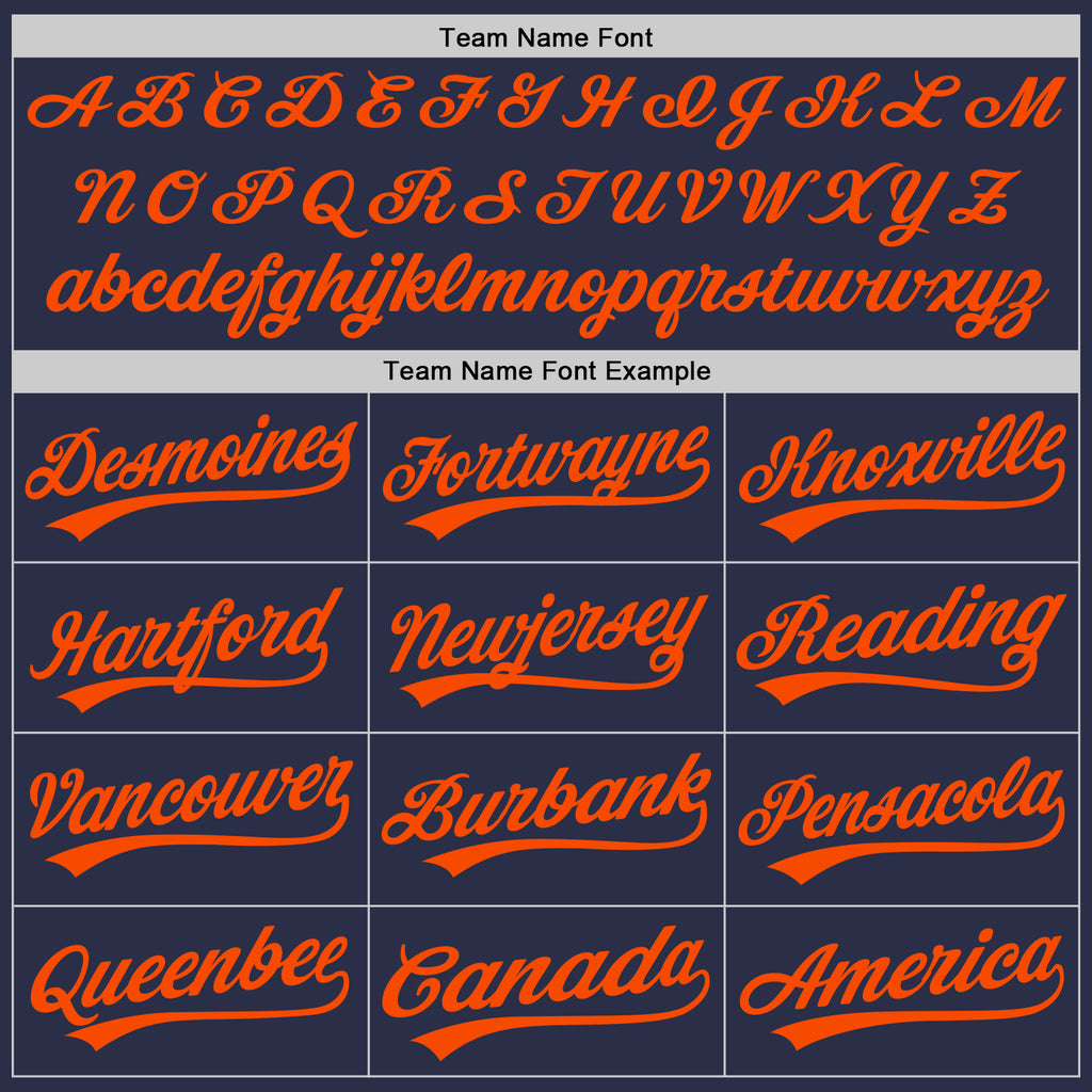 Custom Navy Orange Authentic Throwback Baseball Jersey