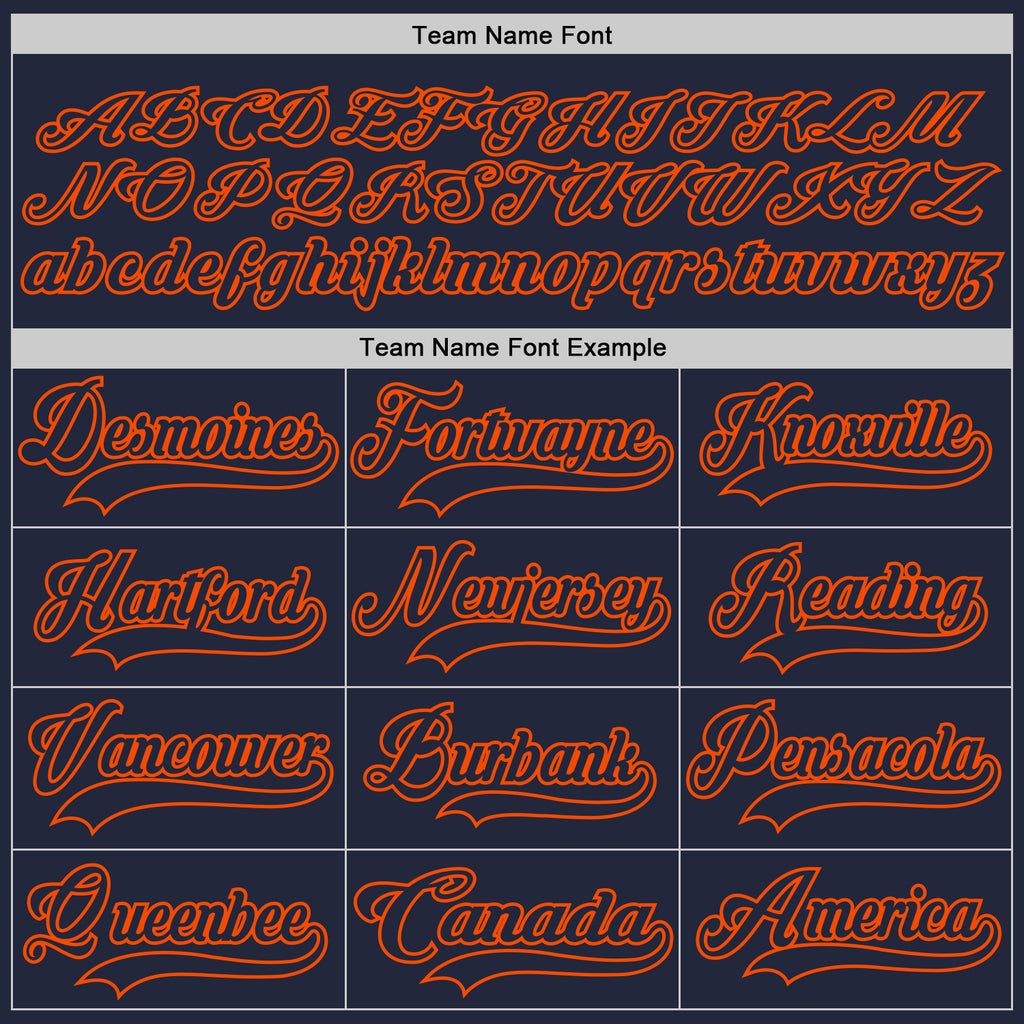 Custom Navy Orange Hockey Jersey