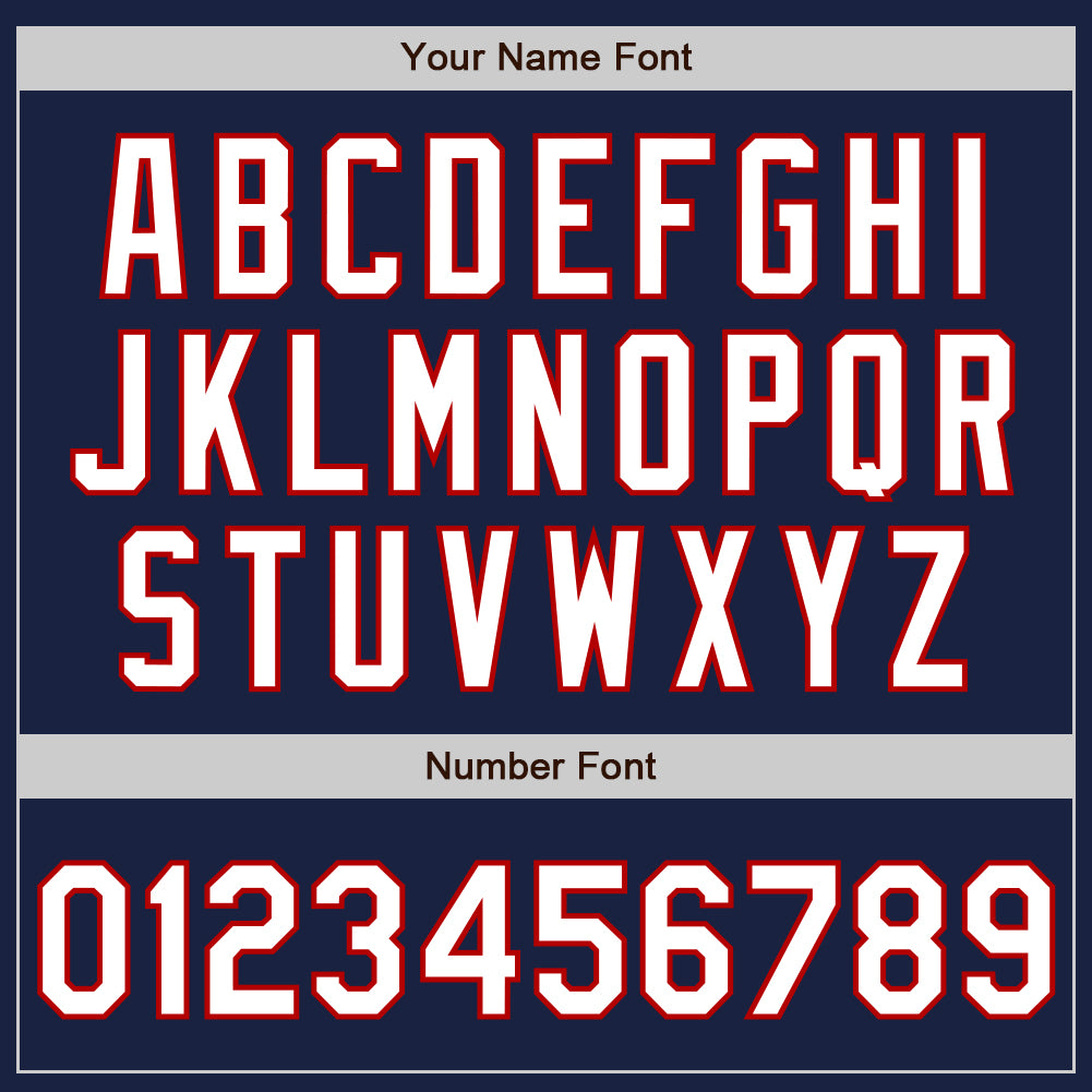 Custom Navy White-Red Authentic Baseball Jersey