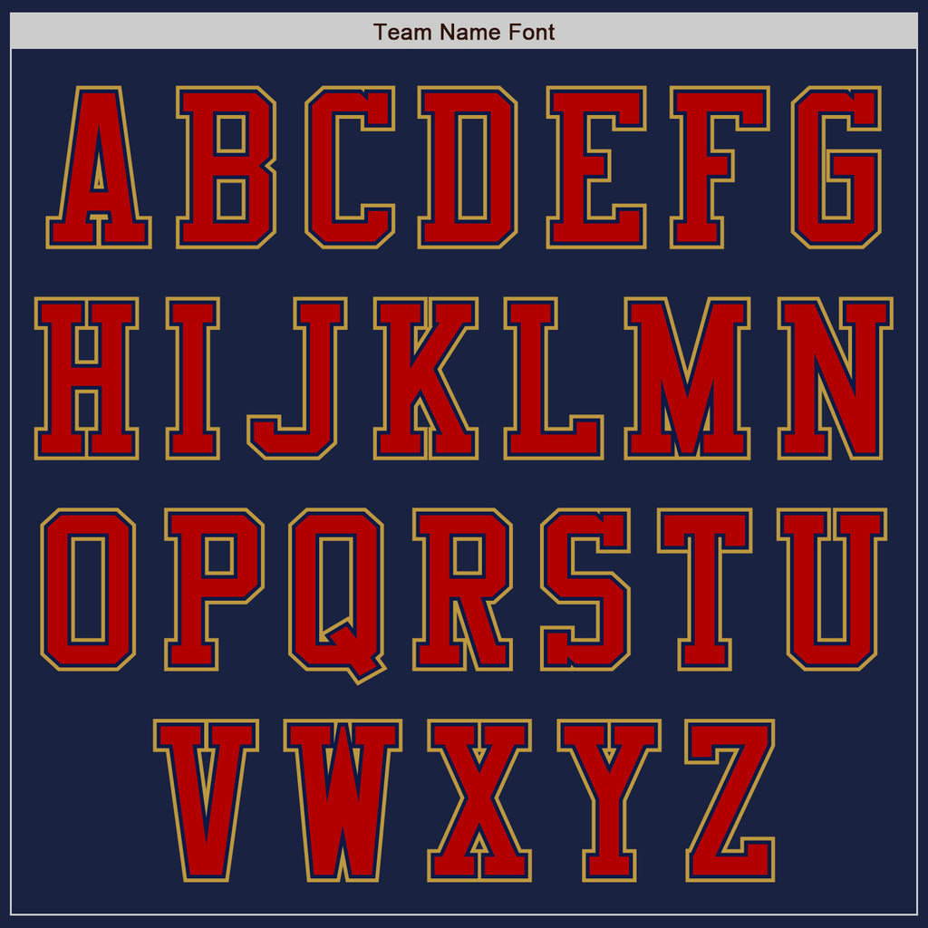 Custom Navy Red-Old Gold Authentic Baseball Jersey