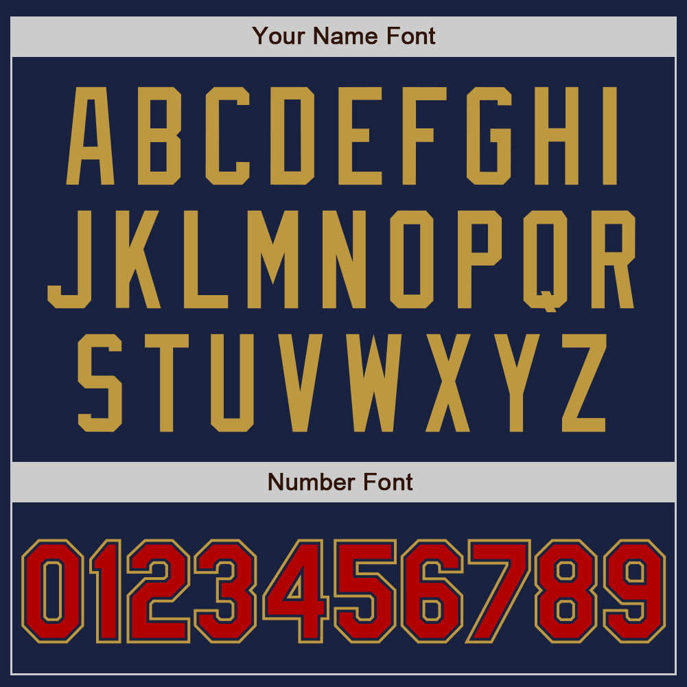 Custom Navy Red-Old Gold Authentic Baseball Jersey