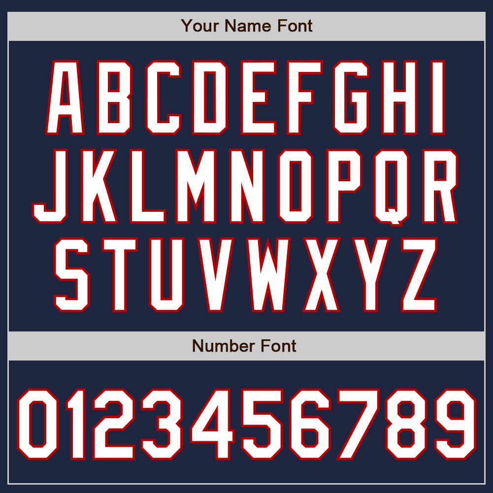 Custom Navy White-Red Authentic Baseball Jersey