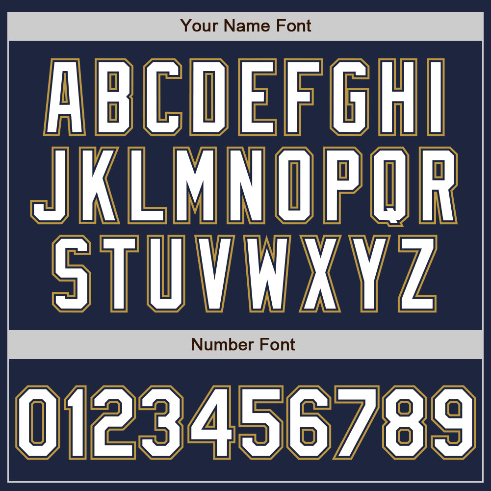 Custom Navy White Old Gold Authentic Baseball Jersey