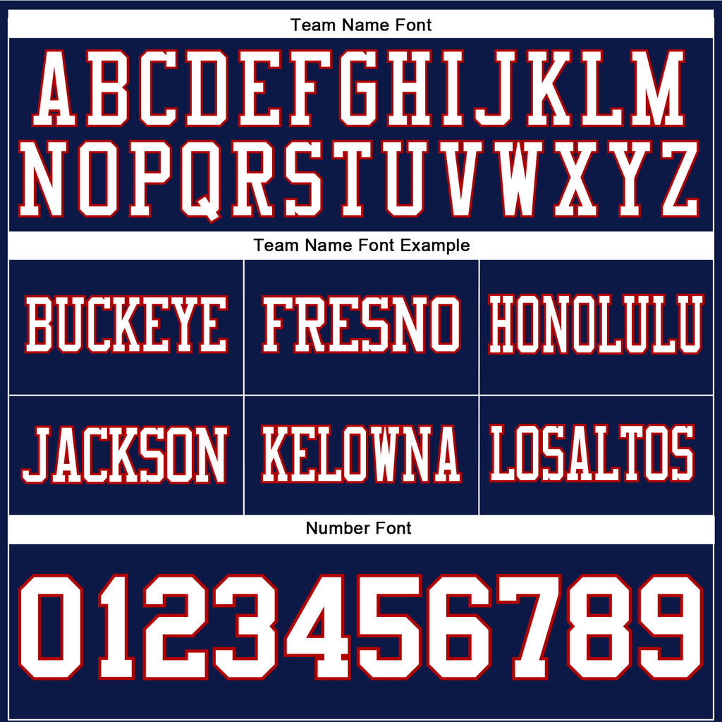 Custom Navy White-Red Authentic Football Jersey