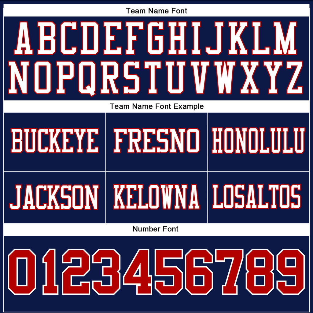 Custom Navy Red-White Authentic Football Jersey
