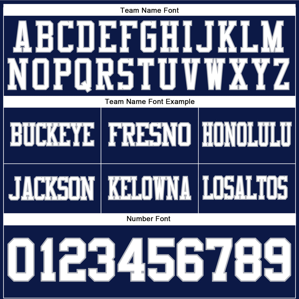 Custom Navy White-Gray Authentic Football Jersey