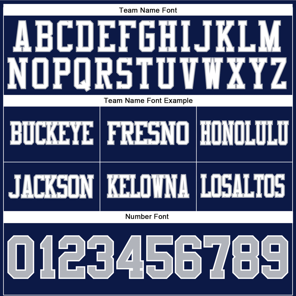 Custom Navy Gray-White Authentic Football Jersey