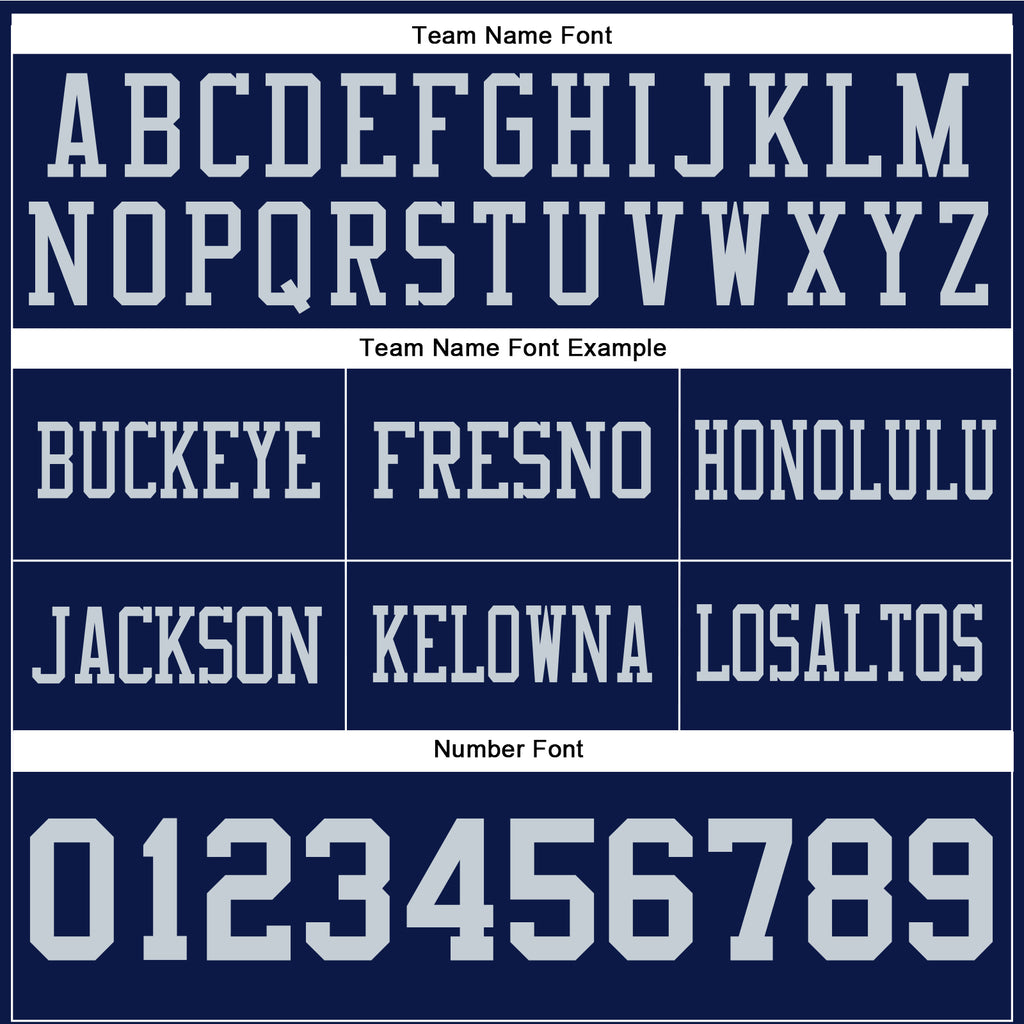 Custom Navy Silver Authentic Football Jersey