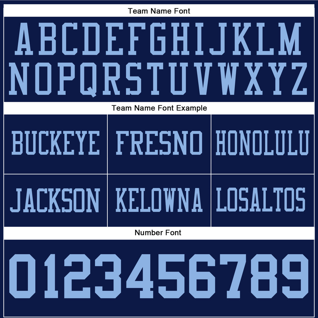 Custom Navy Light Blue Authentic Football Jersey