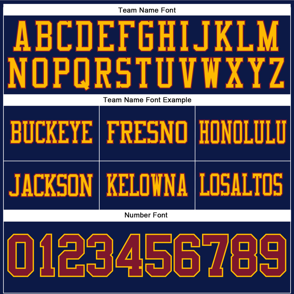 Custom Navy Crimson-Gold Authentic Football Jersey