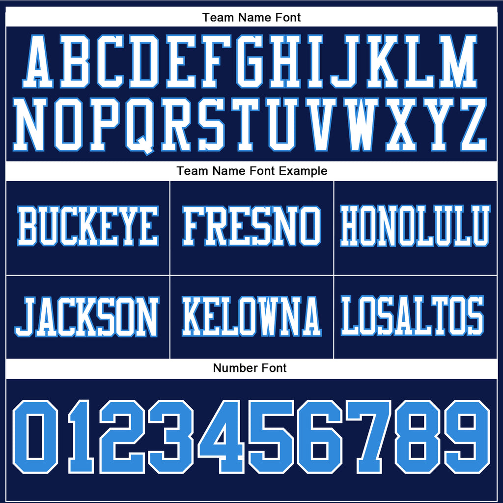 Custom Navy Powder Blue-White Authentic Football Jersey