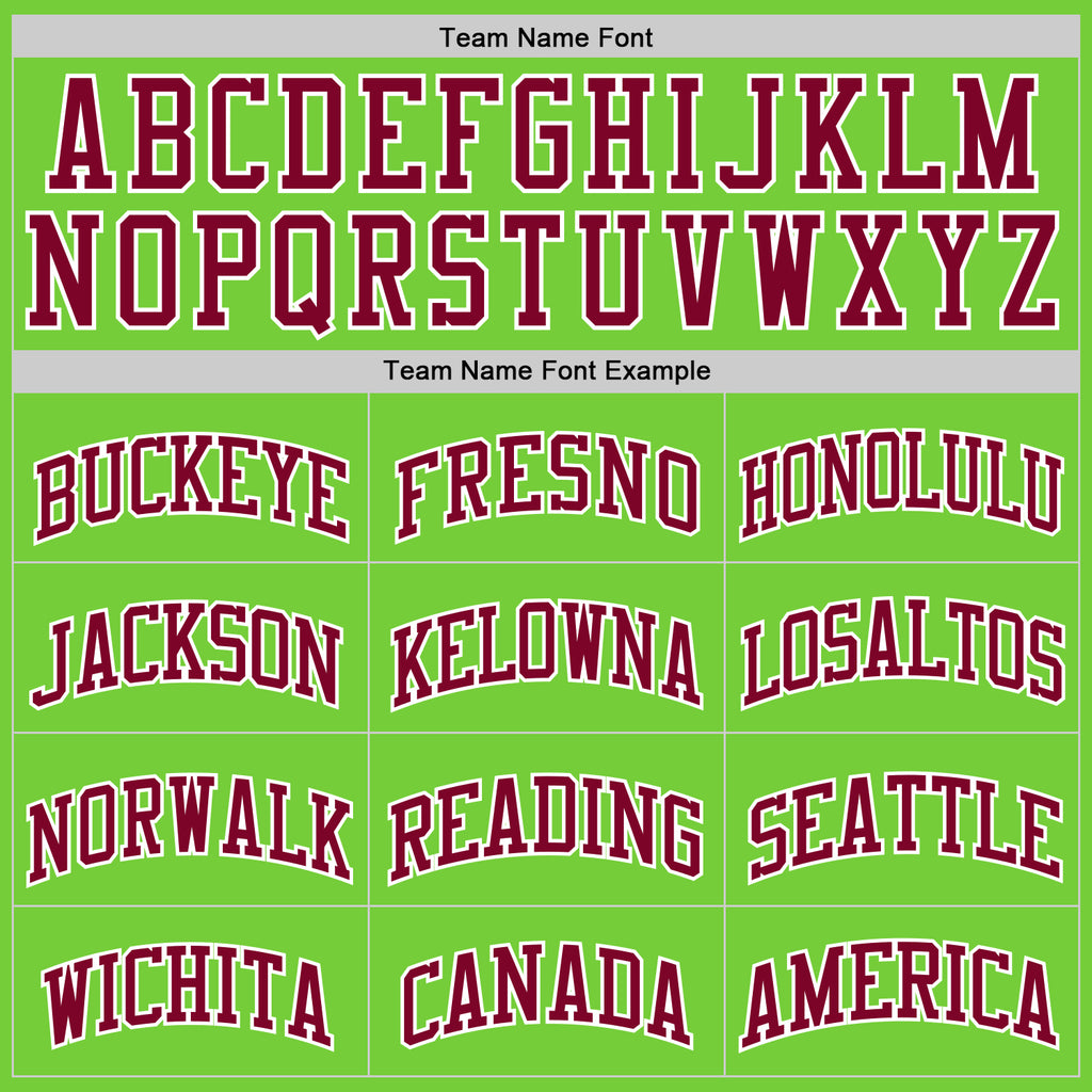 Custom Neon Green Maroon-White Authentic Basketball Jersey