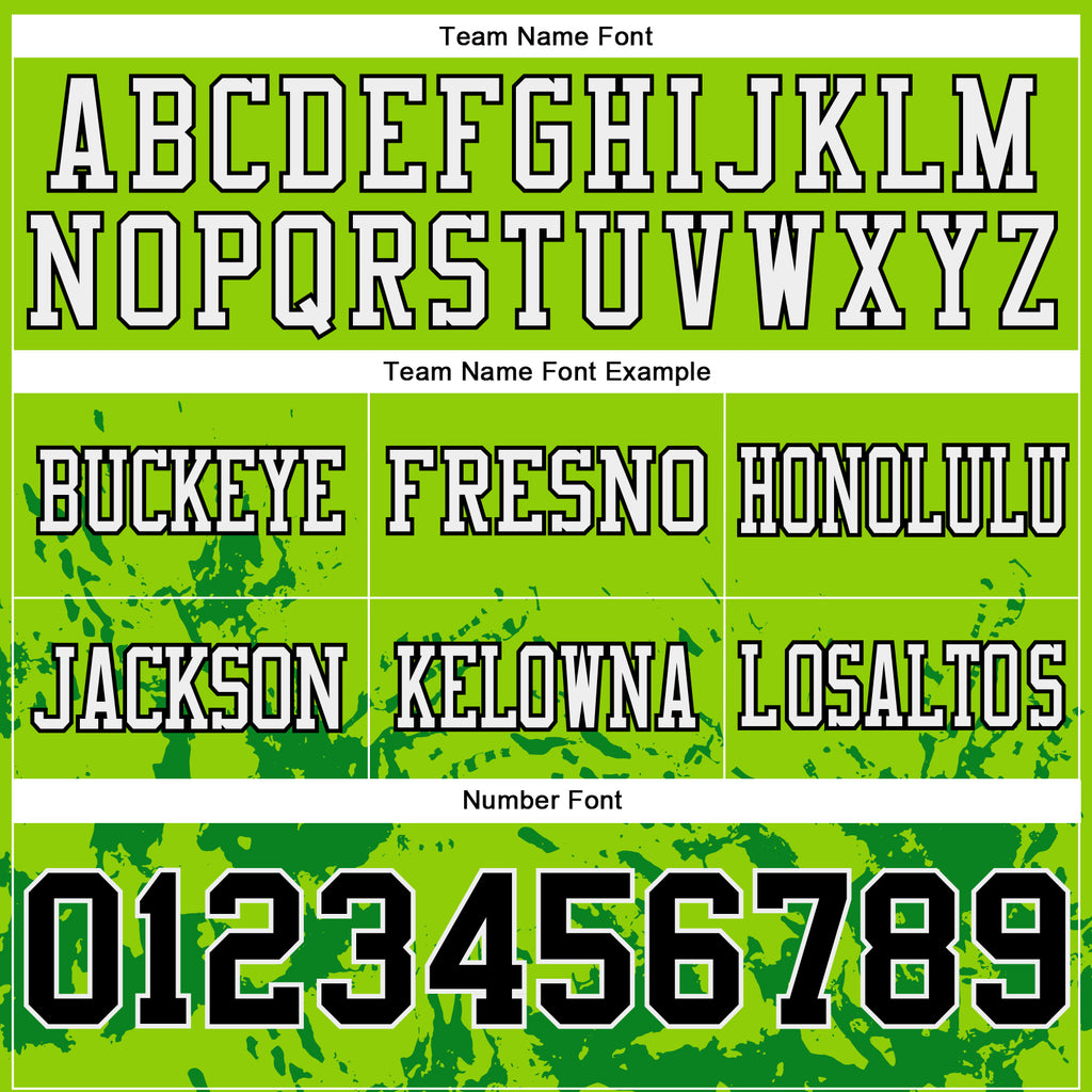 Custom Neon Green Black Grass Green-White Splash Authentic Football Jersey