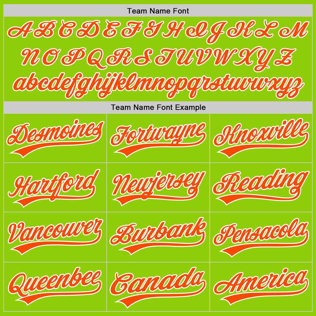 Custom Stitched Neon Green Orange-White Baseball Pullover Sweatshirt Hoodie