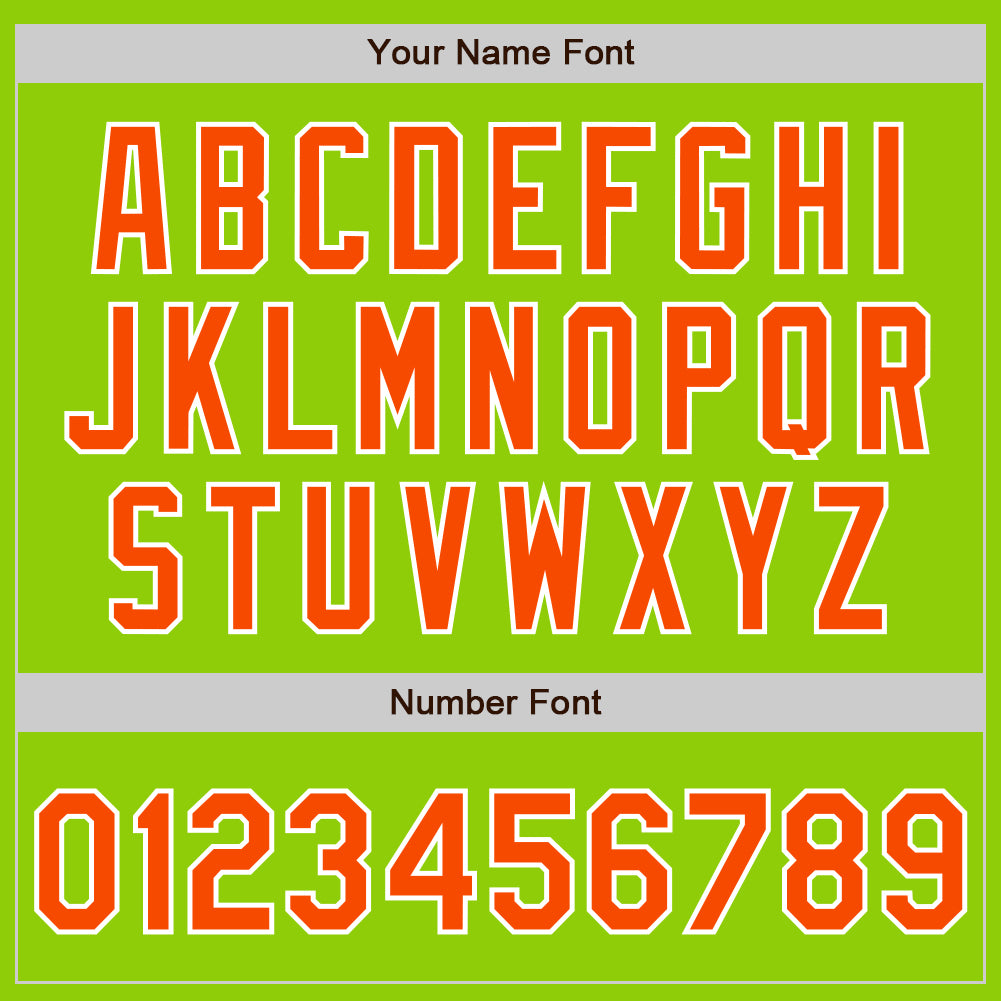 Custom Stitched Neon Green Orange-White Baseball Pullover Sweatshirt Hoodie