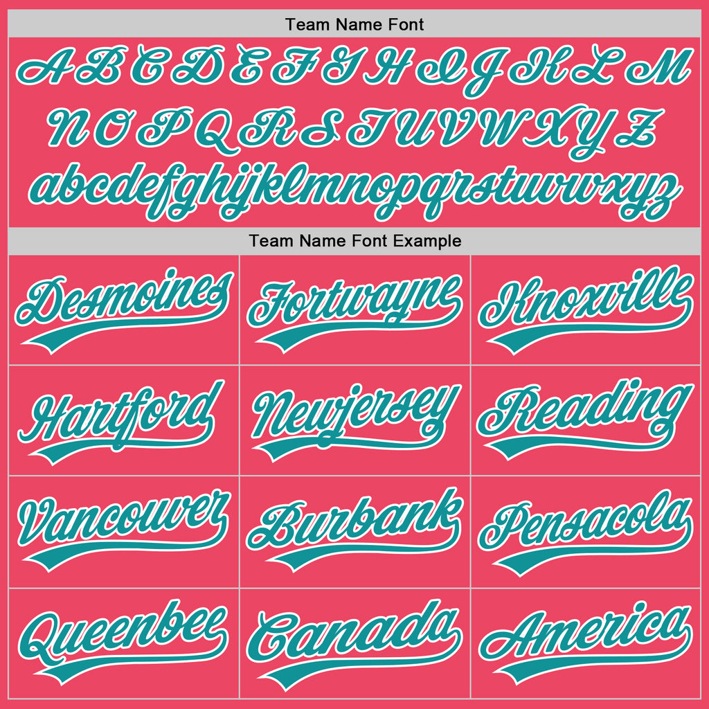 Custom Neon Pink Teal-White Authentic Baseball Jersey