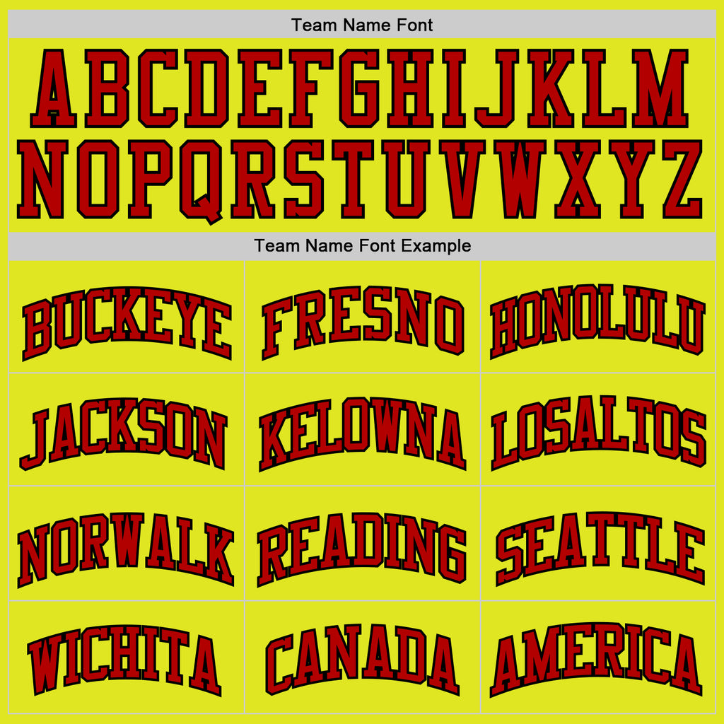 Custom Neon Yellow Red-Black Authentic Basketball Jerse