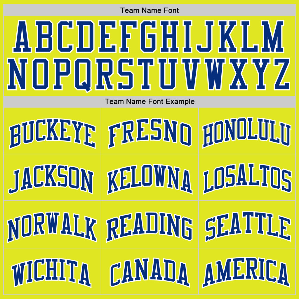 Custom Neon Yellow Royal-White Authentic Basketball Jerse