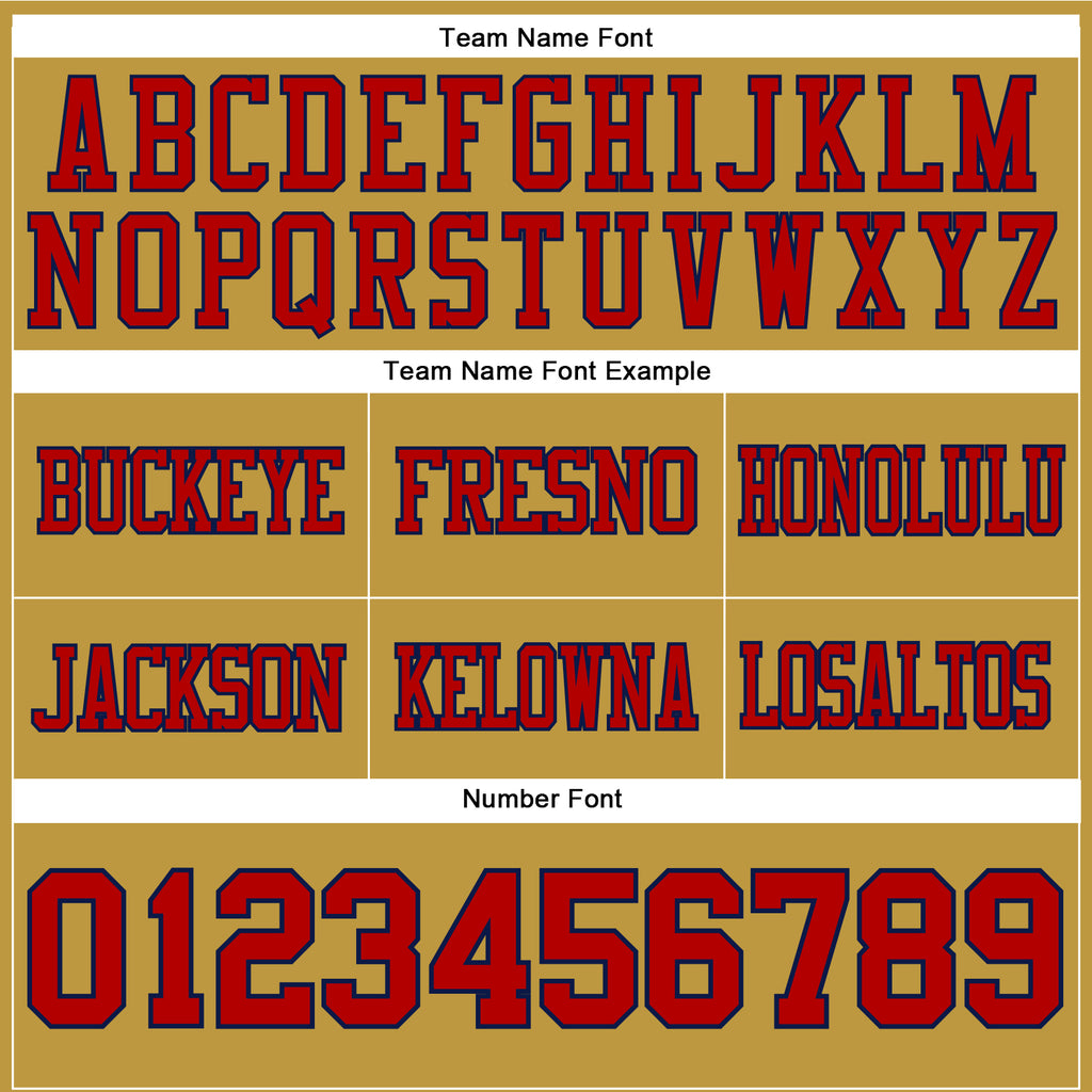 Custom Old Gold Red-Navy Authentic Football Jersey