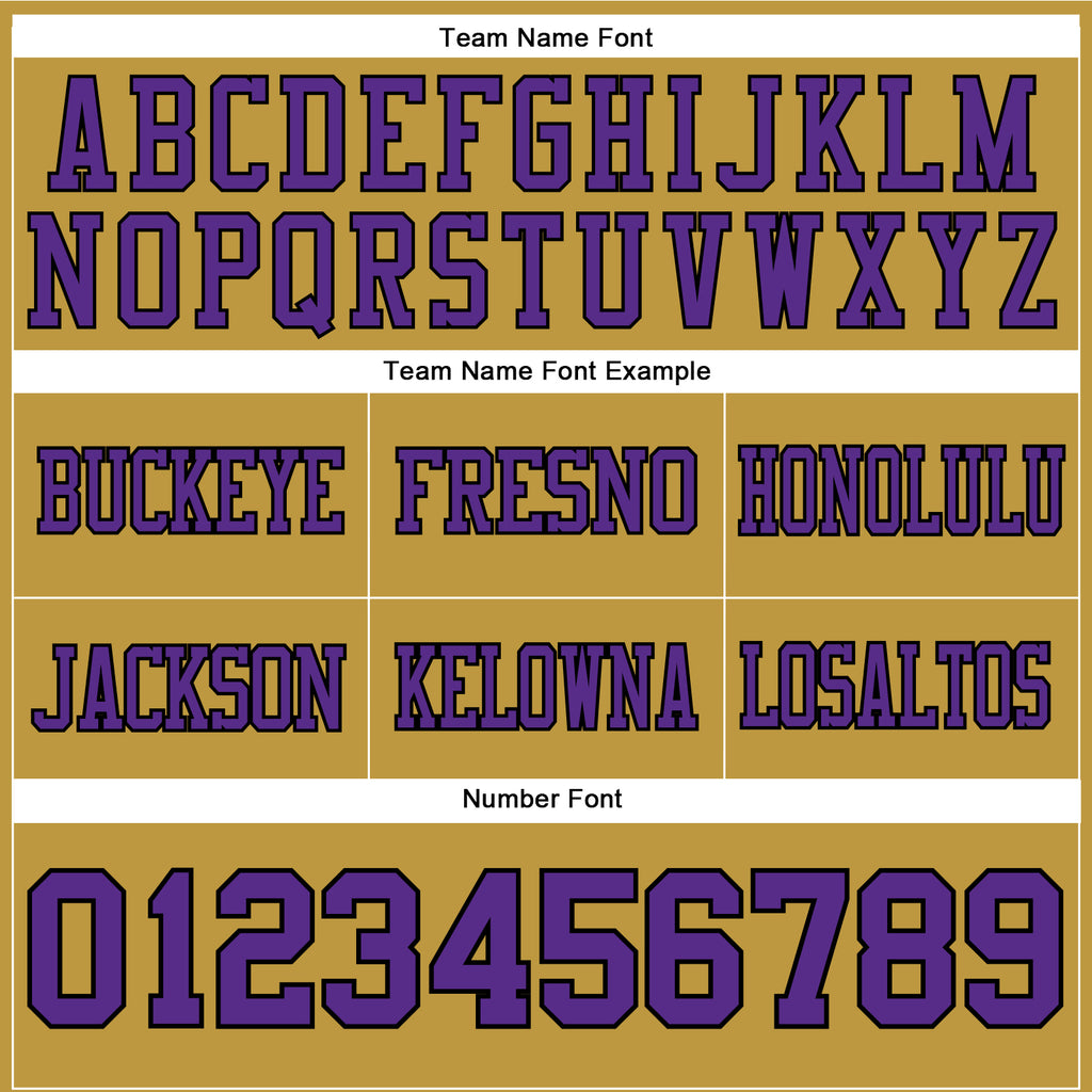 Custom Old Gold Purple-Black Authentic Football Jersey