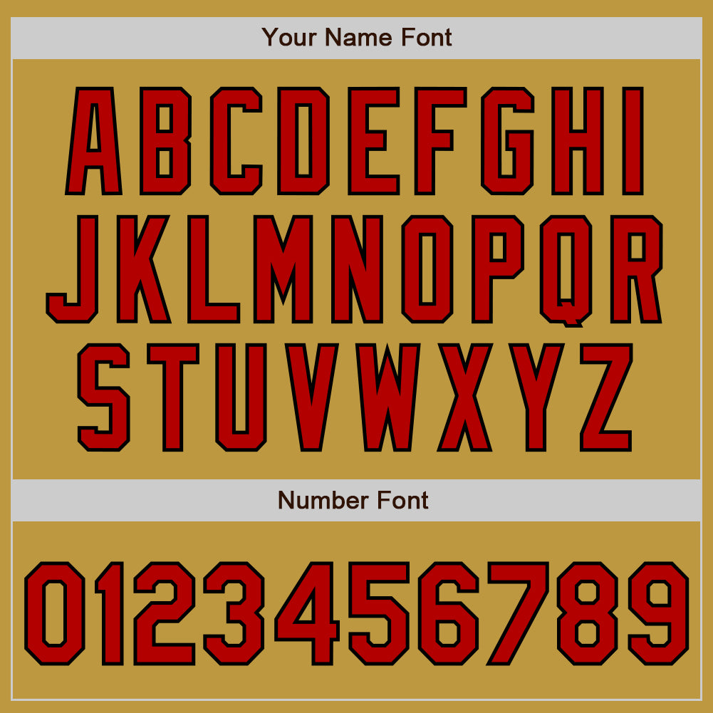 Custom Stitched Old Gold Red-Black Baseball Pullover Sweatshirt Hoodie