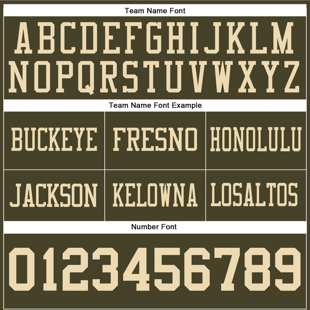 Custom Olive Cream Authentic Salute To Service Football Jersey