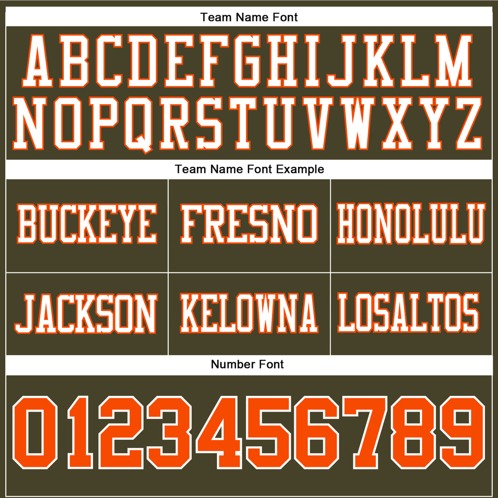 Custom Olive Orange-White Authentic Salute To Service Football Jersey