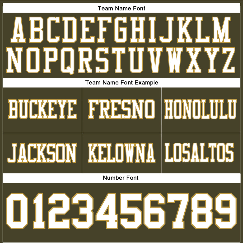 Custom Olive White-Old Gold Authentic Salute To Service Football Jersey