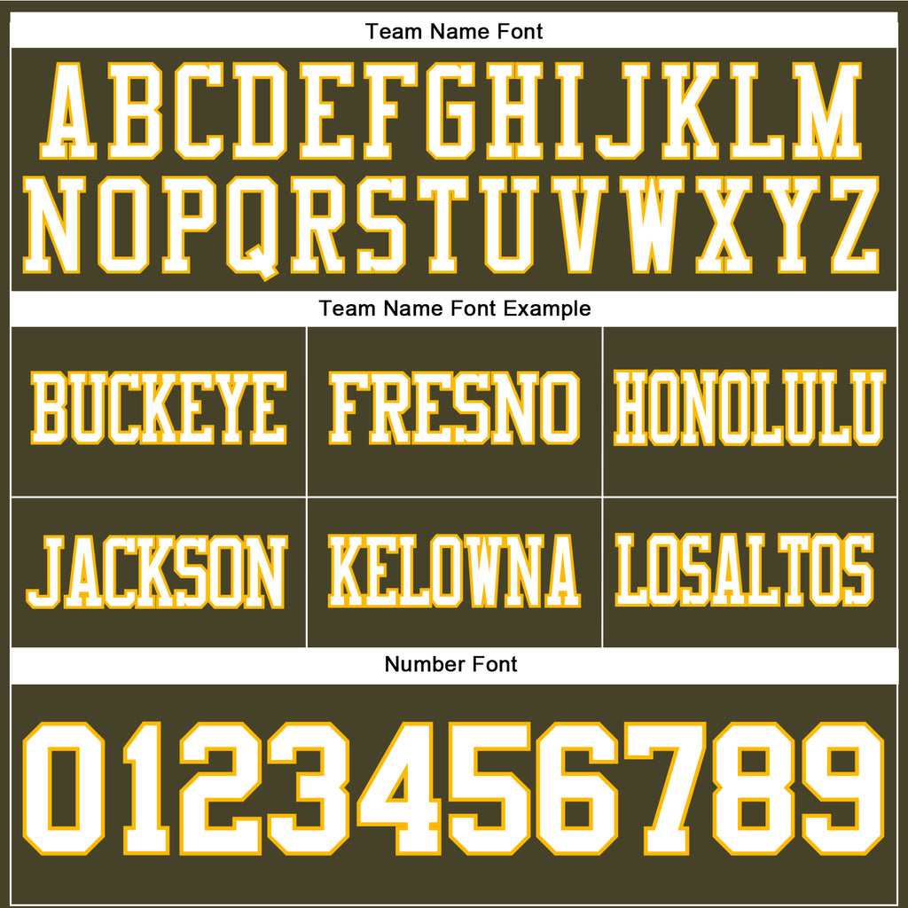 Custom Olive White-Gold Authentic Salute To Service Football Jersey