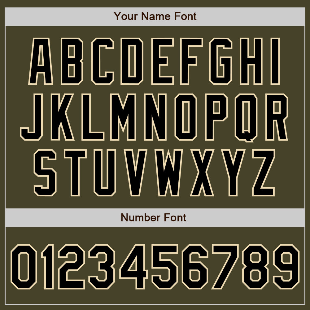 Custom Stitched Olive Black-Cream Baseball Pullover Sweatshirt Hoodie