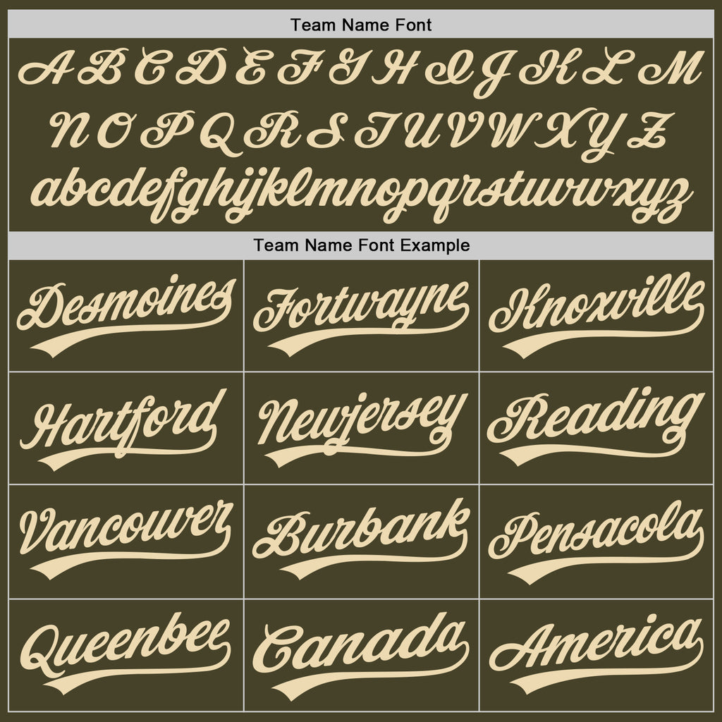 Custom Stitched Olive Cream-Olive Baseball Pullover Sweatshirt Hoodie