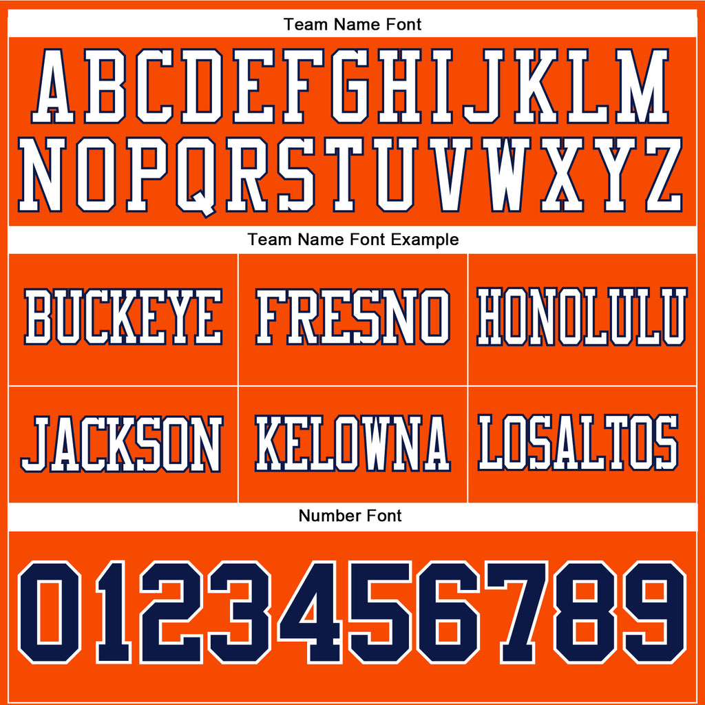 Custom Orange Navy-White Mesh Authentic Football Jersey