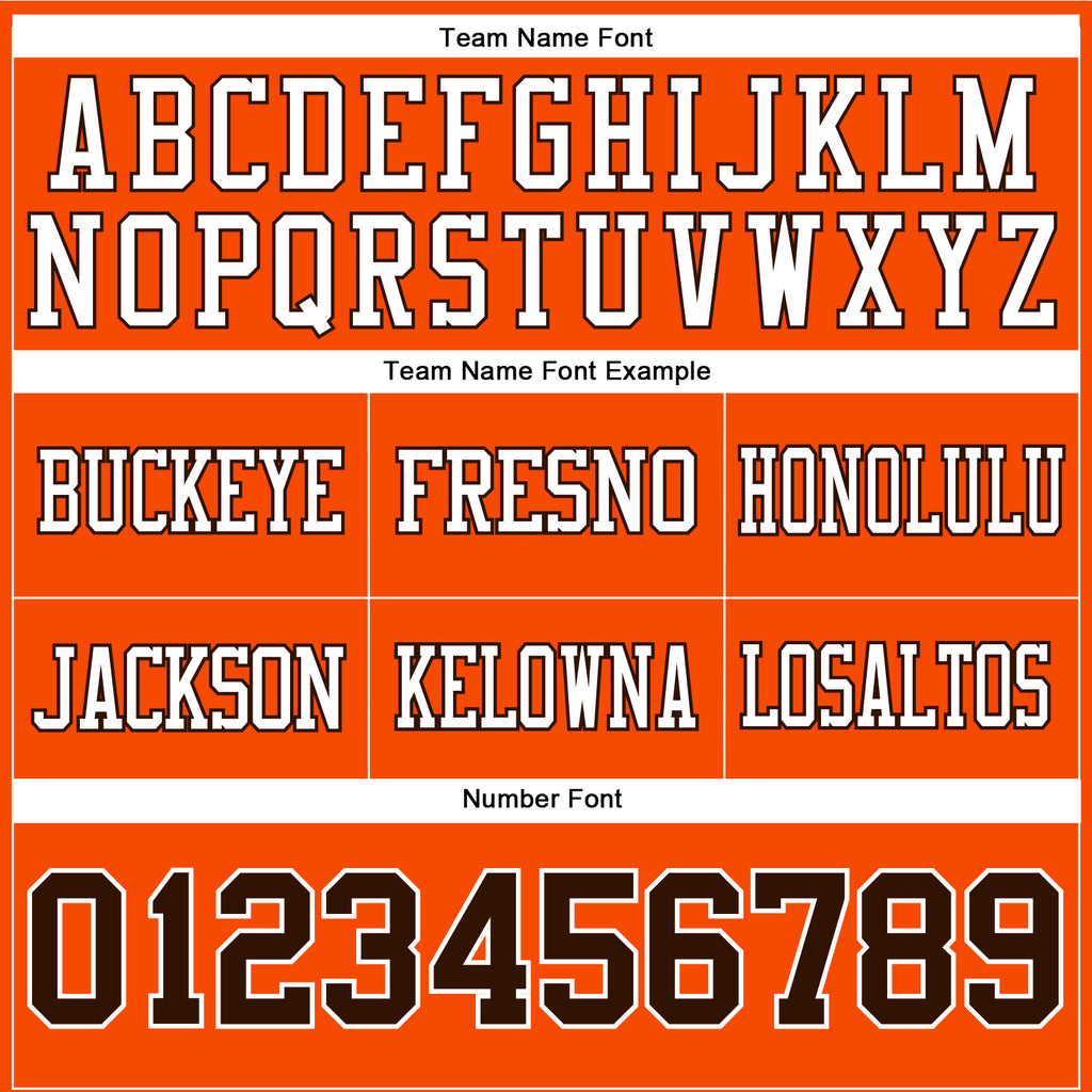 Custom Orange Brown-White Mesh Authentic Football Jersey