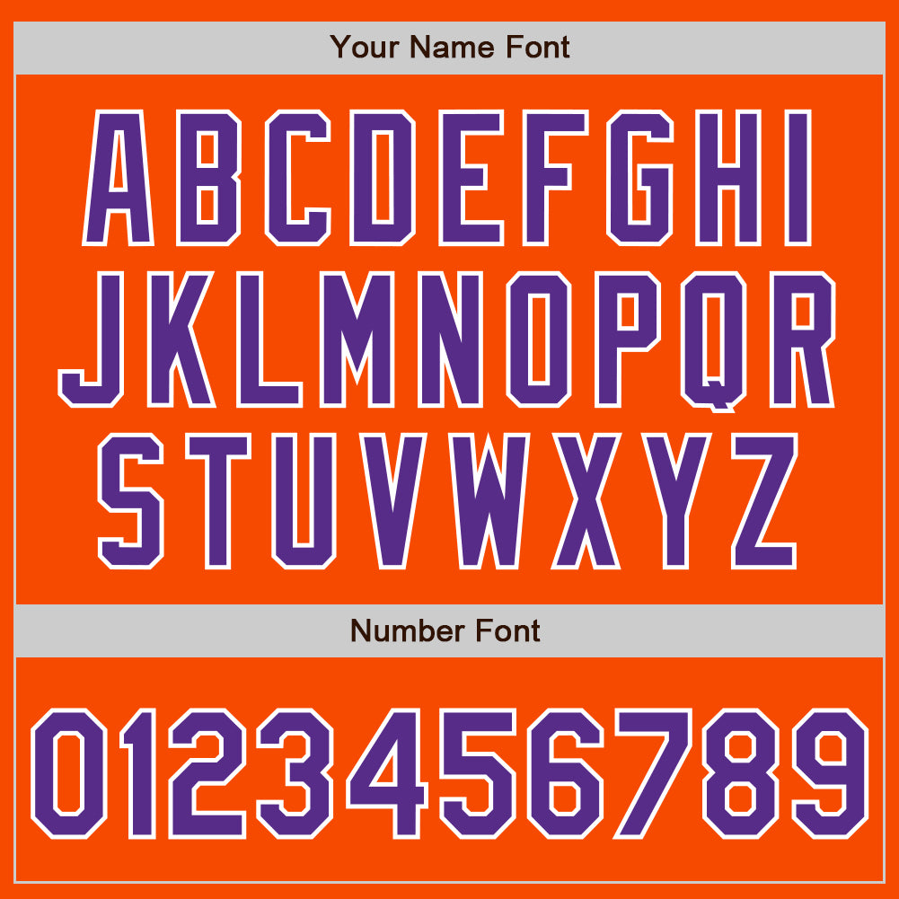 Custom Stitched Orange Purple-White Baseball Pullover Sweatshirt Hoodie