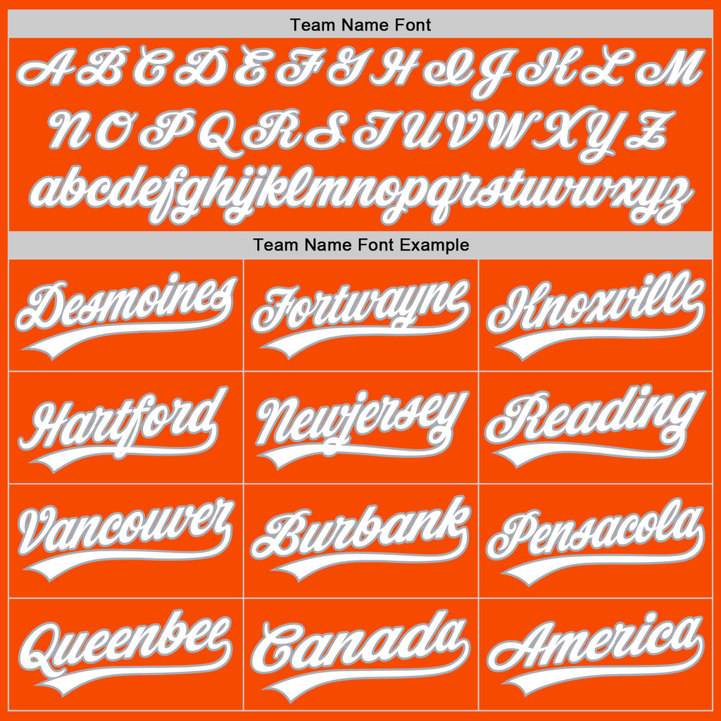 Custom Stitched Orange White-Gray Baseball Pullover Sweatshirt Hoodie