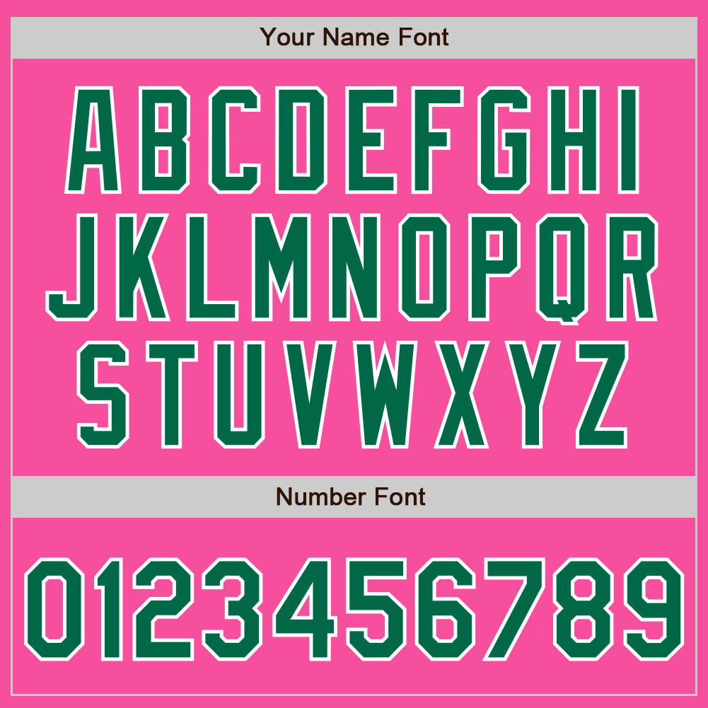Custom Pink Kelly Green-White Authentic Baseball Jersey