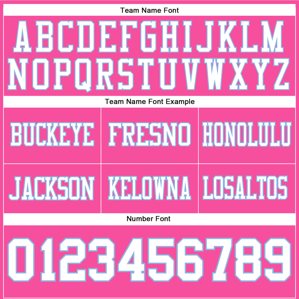 Custom Pink White-Light Blue Authentic Football Jersey