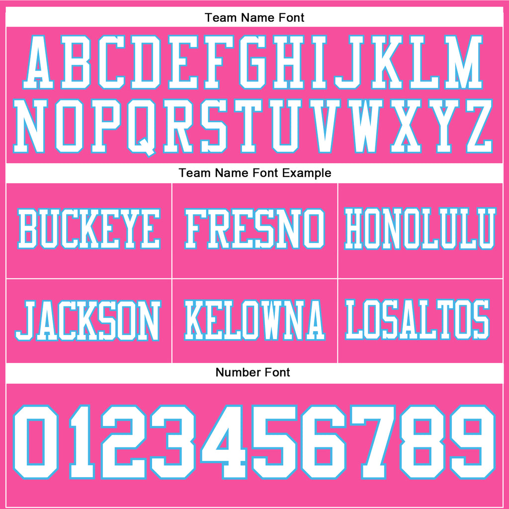 Custom Pink White-Sky Blue Authentic Football Jersey