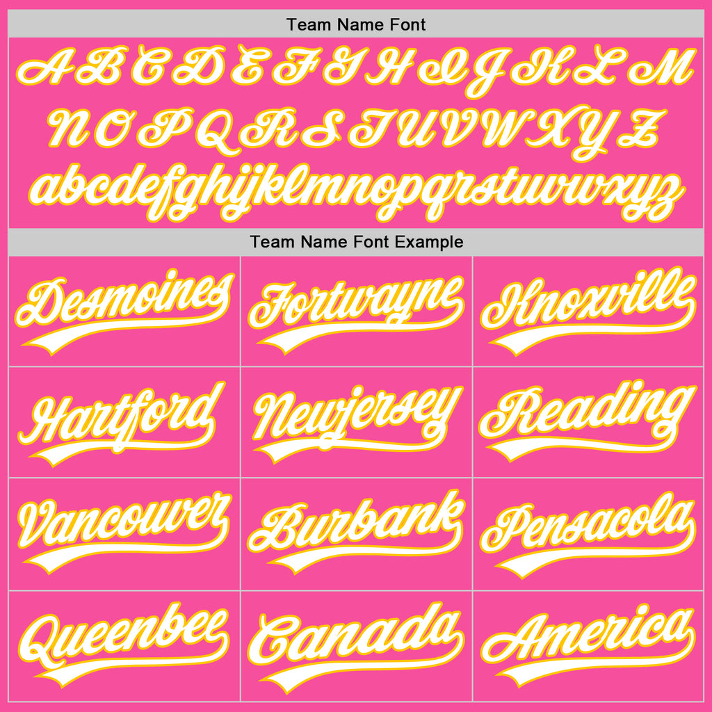 Custom Stitched Pink White-Yellow Baseball Pullover Sweatshirt Hoodie