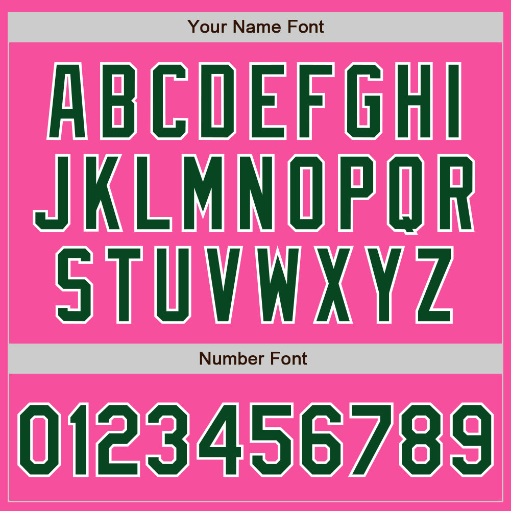 Custom Stitched Pink Green-White Baseball Pullover Sweatshirt Hoodie