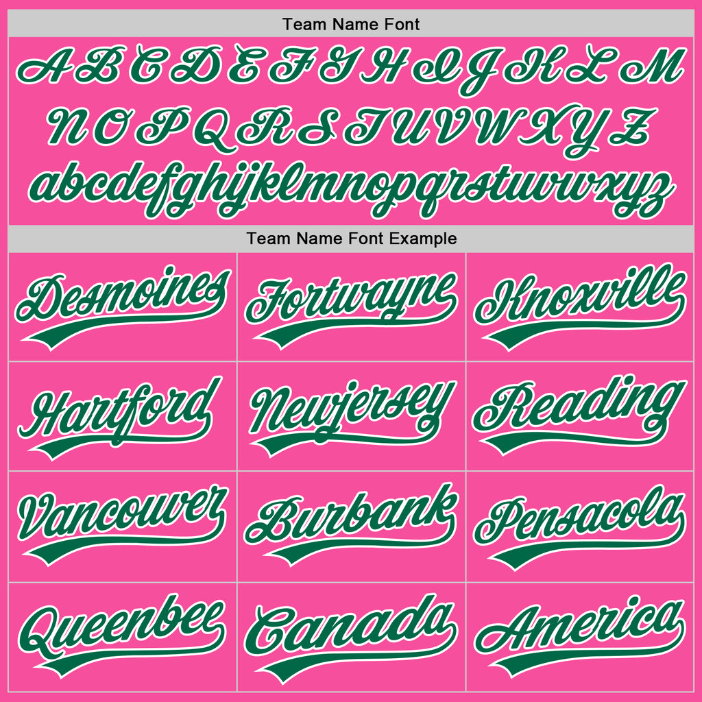 Custom Stitched Pink Kelly Green-White Baseball Pullover Sweatshirt Hoodie