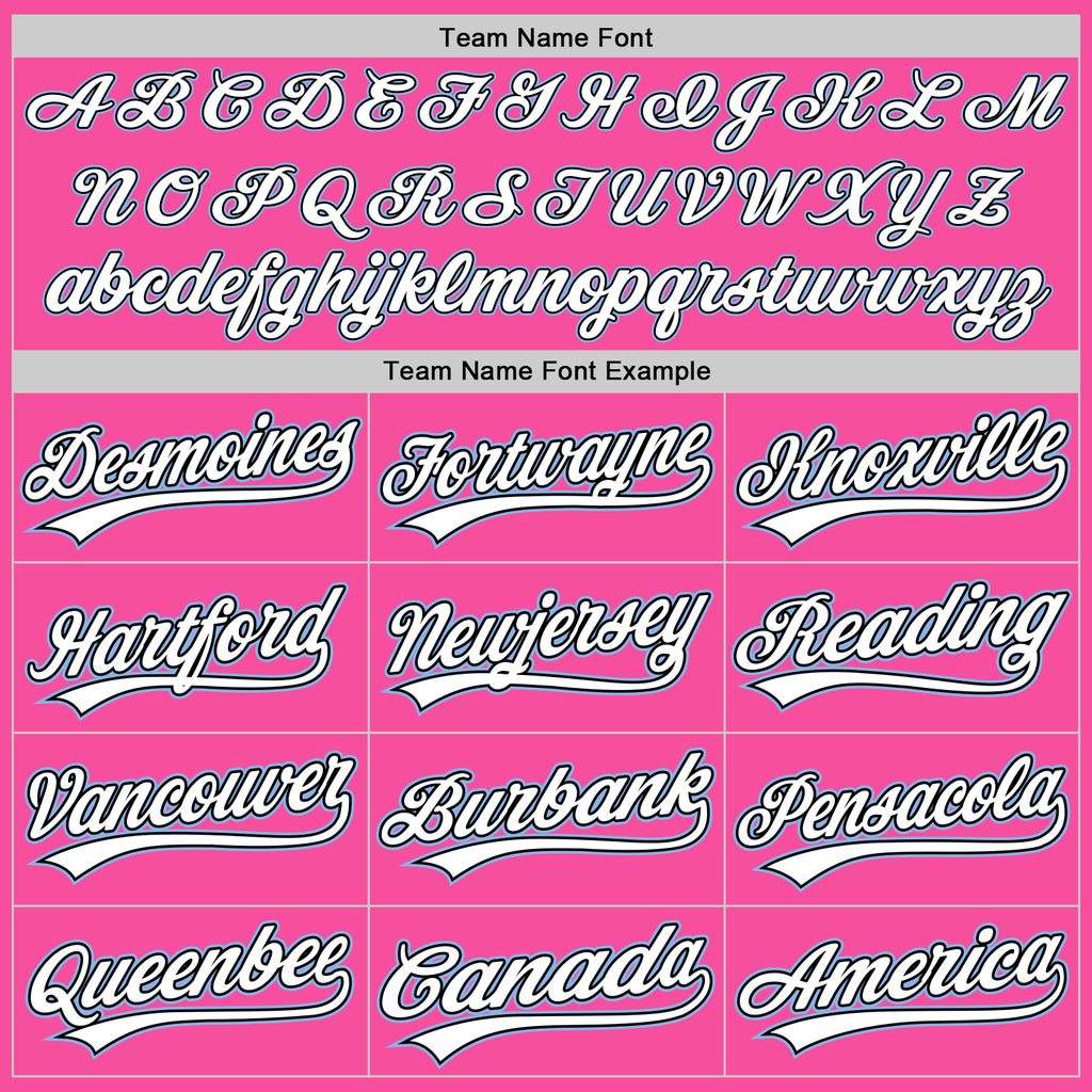 Custom Stitched Pink White Light Blue-Black Baseball Pullover Sweatshirt Hoodie