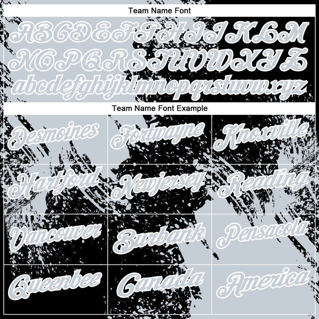 Custom Silver Black-White 3D Pattern Design Abstract Brush Stroke Performance Polo Shirt